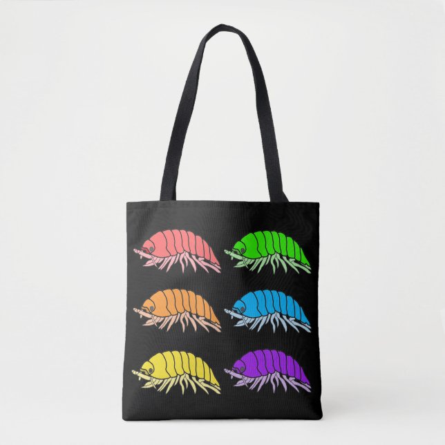 All-Over Tote - Rainbow Pill Bugs (black) Bag (Front)