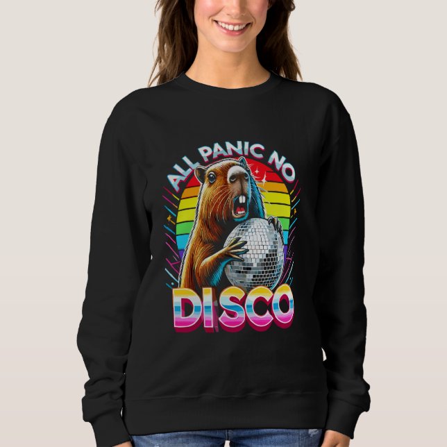 All Panic No Disco Capybara Funny Screaming Capyba Sweatshirt (Front)