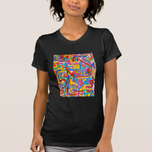 All Paths Go There - Abstract Art Hand Painted T-Shirt