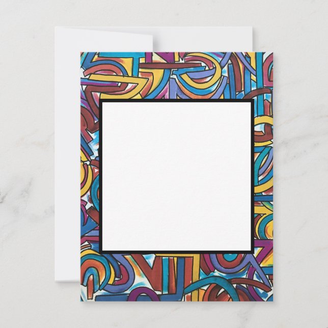 All Paths Go There-Hand Painted Abstract Art Card (Front)