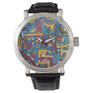 All Paths Go There-Hand Painted Abstract Art Watch