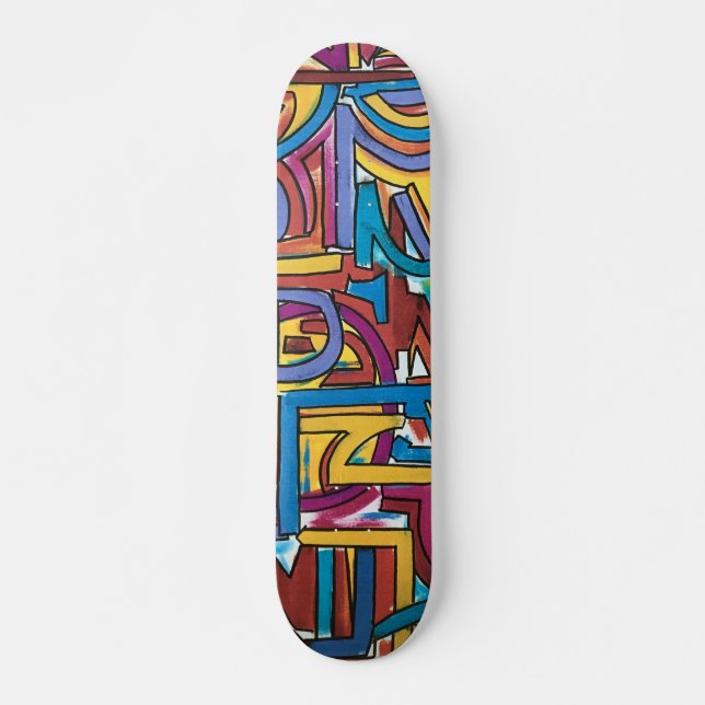 All Paths Go There-Hand Painted Modern Art Skateboard (Front)