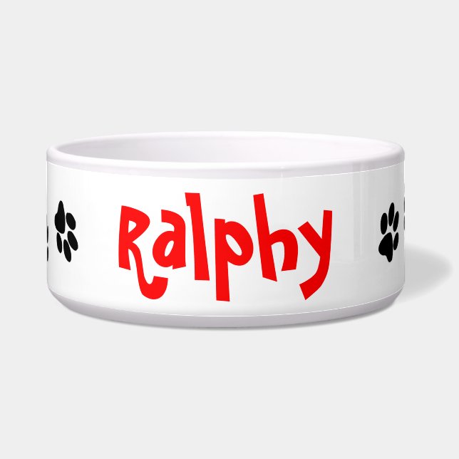 "All Paws" Personalised Dog Bowl (Front)