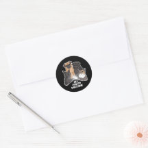 All Pawts Welcome Classic Round Stickers