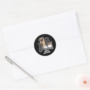 All Pawts Welcome Classic Round Stickers