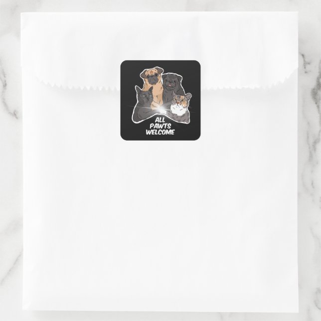 All Pawts Welcome Classic Round Stickers (Bag)