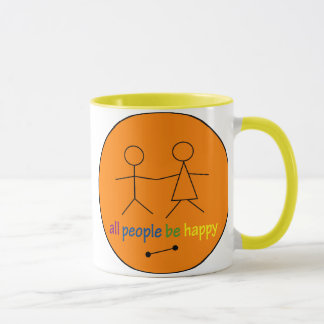 All People Be Happy Large Mug
