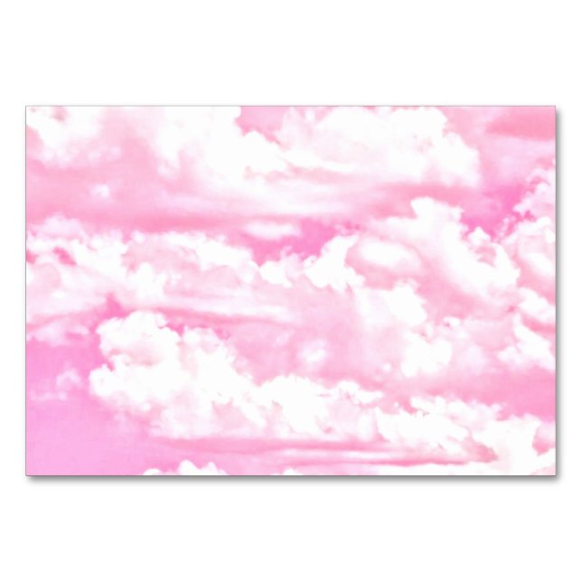 All Pink Festive Cloudy Decor Table Number (Front)