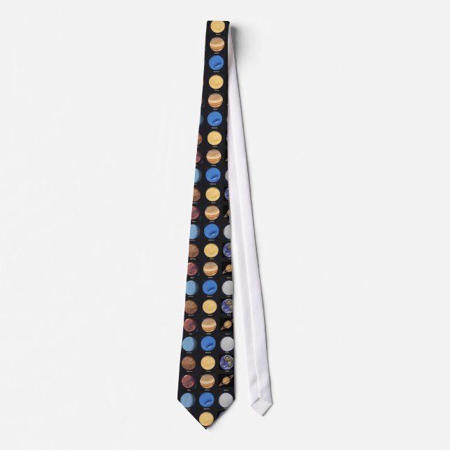 All Planets Science Photos With Names Tie (Front)