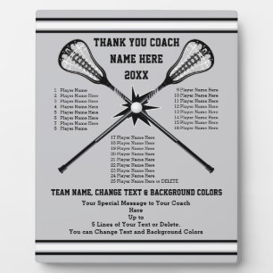 All Player's Name Lacrosse Coach Gifts, Team Colou Plaque
