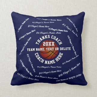 All Player's Names Basketball Gifts for Coaches Cushion