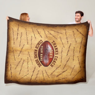 All Players NAMES Custom Football Coach Gift Ideas Fleece Blanket