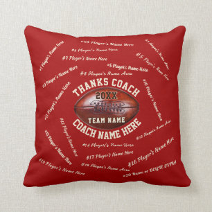 All Player's Names,  Gifts for Football Coaches Cushion