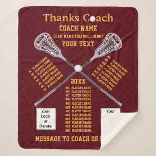 All Player's Names Lacrosse Coach Gift Ideas Sherpa Blanket