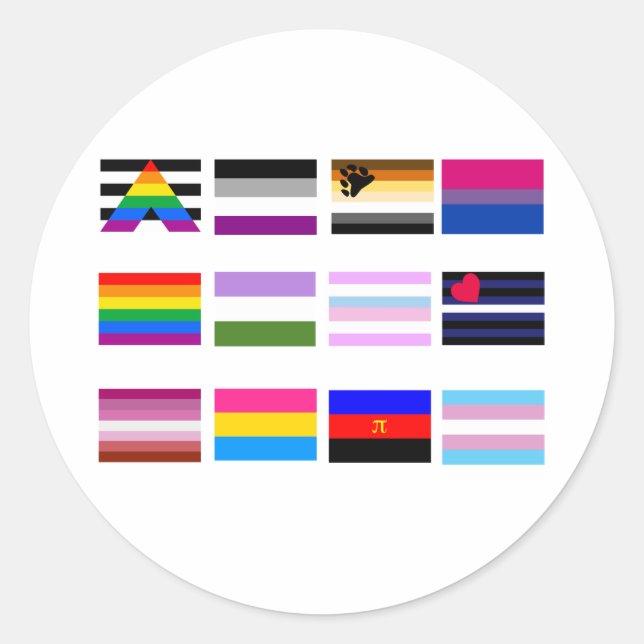 ALL PRIDE FLAGS CLASSIC ROUND STICKER (Front)