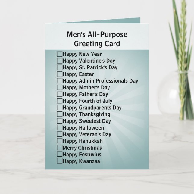All-Purpose Checkbox Greeting Card (Front)
