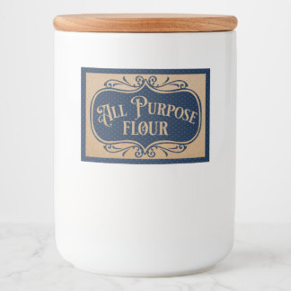 All purpose flour Vintage Blue Dot Pattern Food Label