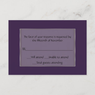 All Purpose Purple and Silver Response Card