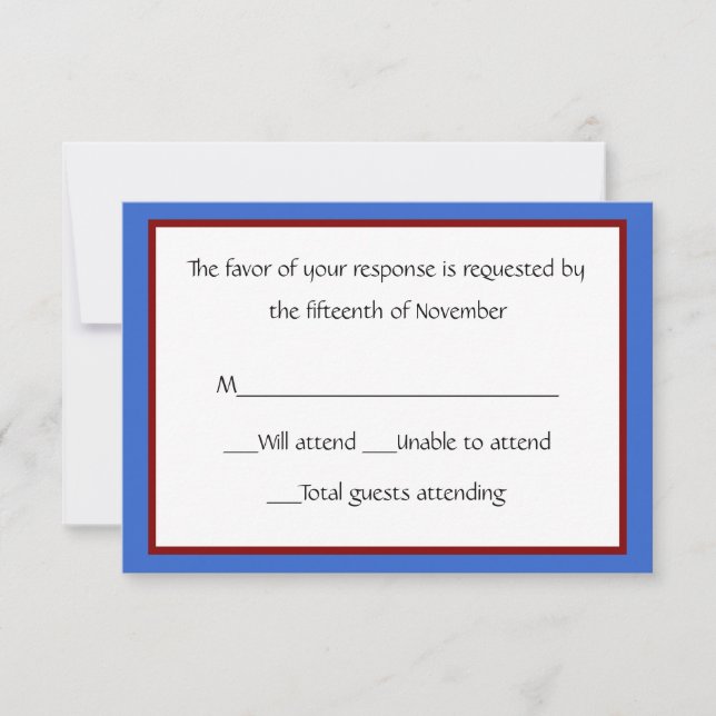 All Purpose Red, White, Blue Response Card (Front)