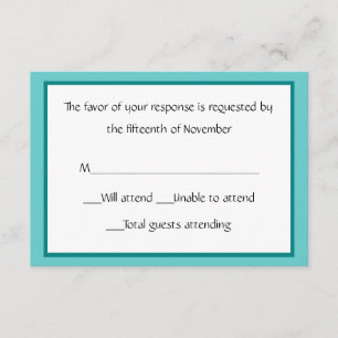 All Purpose Teal and White Response Card