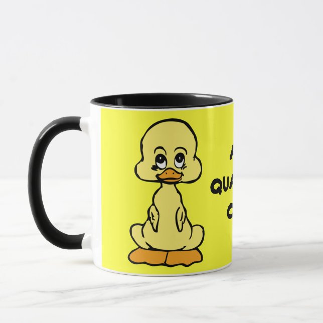 ALL QUACKED OUT! yellow duck ringer ceramic mug (Left)