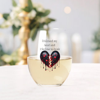 All roads lead here stemless wine glass