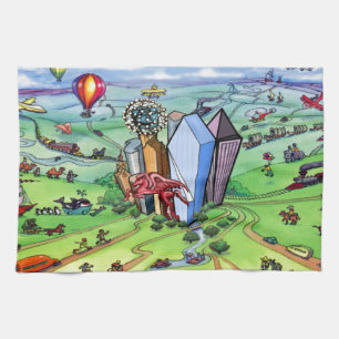 All Roads lead to Dallas Texas Tea Towel