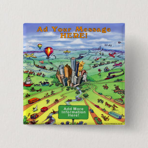 All Roads lead to Houston Texas 15 Cm Square Badge