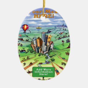 All Roads lead to Houston Texas Ceramic Tree Decoration