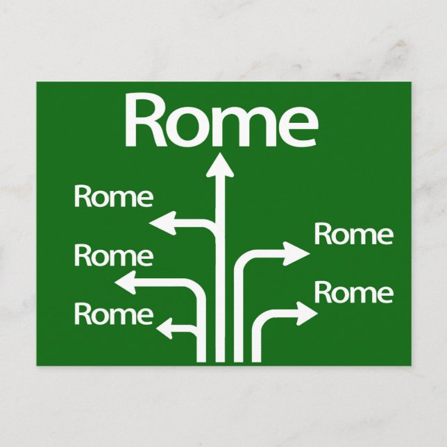 All roads lead to Rome Postcard (Front)