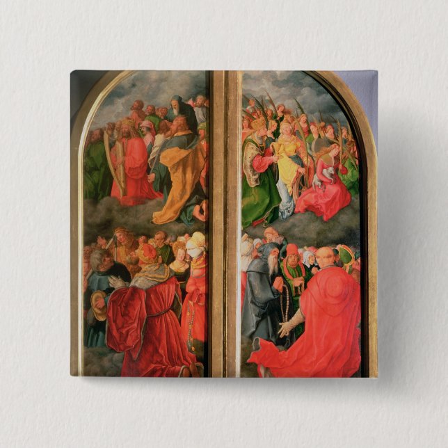 All Saints Day altarpiece 15 Cm Square Badge (Front)
