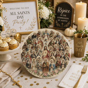 All Saints Day Catholic Party Paper Plate