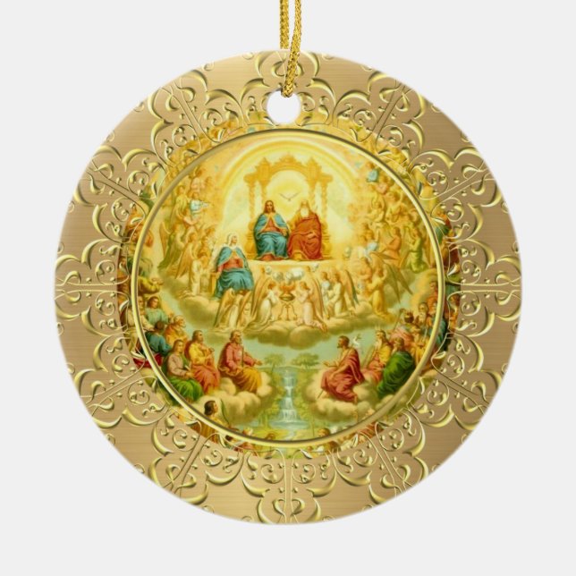 ALL SAINTS DAY FEAST DAY PARTY CELEBRATION CERAMIC TREE DECORATION (Front)