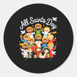 All Saints Day Kids Catholic St Francis Therese Jo Classic Round Sticker