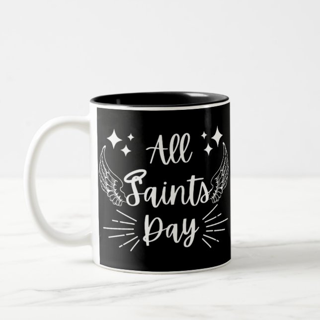 All Saints Day Two-Tone Coffee Mug (Left)