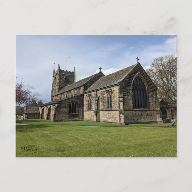 All Saints Parish Church Ilkley Postcard (Front)