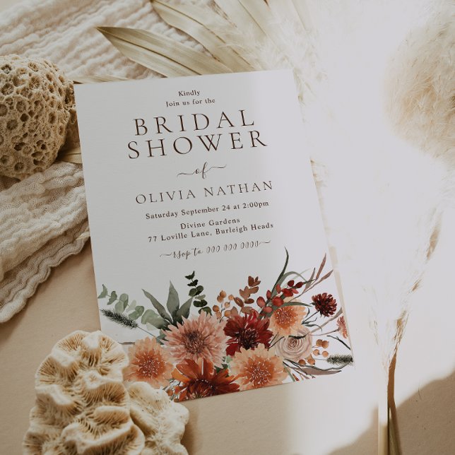 All Seasons Divine Boho Floral Bridal Shower Invitation (Creator Uploaded)