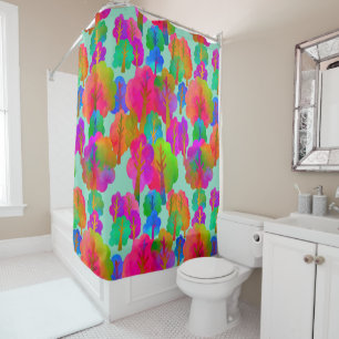 All Seasons Forest Dawn Sky Blue Shower Curtain
