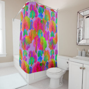 All Seasons Forest Winter Lilac Shower Curtain