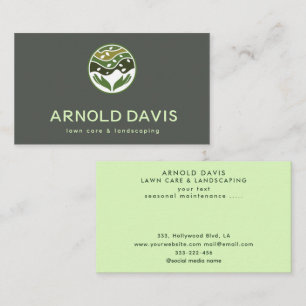 All seasons modern lawn care and landscaping logo business card