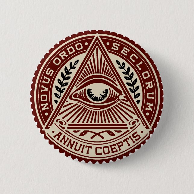 All Seeing Eye 6 Cm Round Badge (Front)