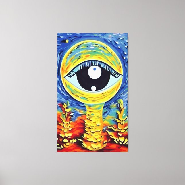 All Seeing Eye Abstract Plant Canvas Print (Front)