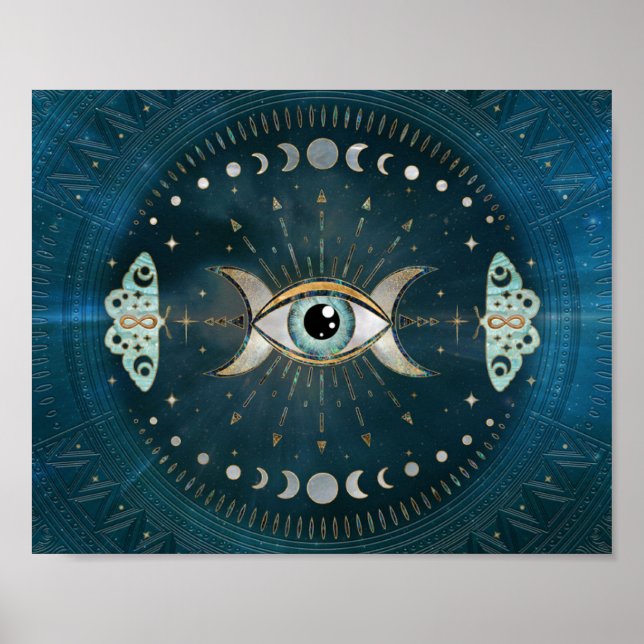 All Seeing Eye and Moons Poster (Front)
