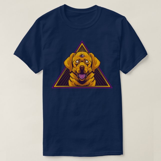 All Seeing Eye Dog Illuminated Third Eye Doggo T-Shirt (Design Front)