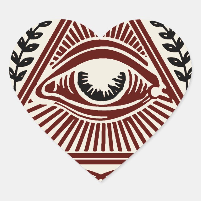 All Seeing Eye Heart Sticker (Front)