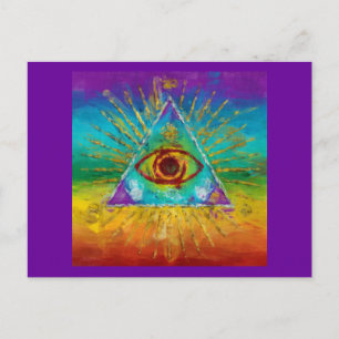 All Seeing Eye Of God - abstract sketchy Art Postcard