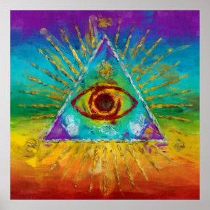 All Seeing Eye Of God - abstract sketchy Art Poster