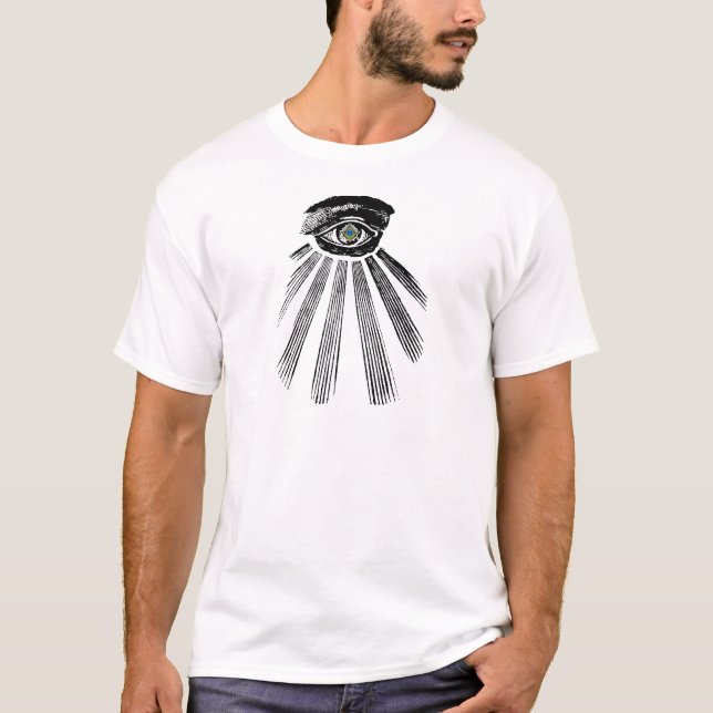 All Seeing Eye Square and Compass Masonic T-Shirt (Front)