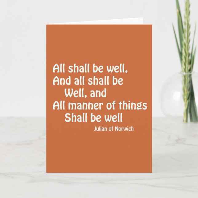 All Shall Be Well Card (Front)