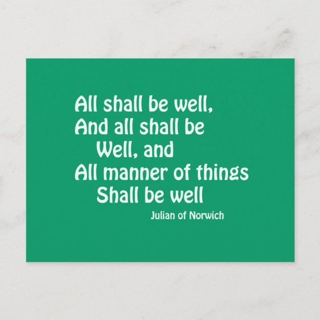 All Shall Be Well Postcard (Front)